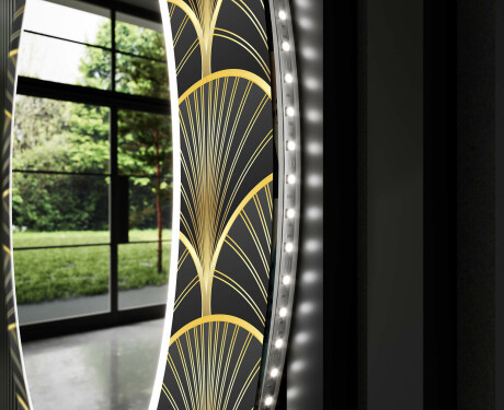 Espejo redondo decorativo con iluminación LED para el pasillo - art deco #11