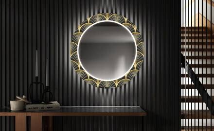 Espejos decorativos grande pared con luz LED - art deco