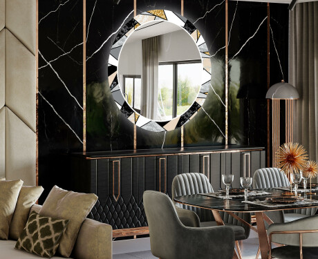 Espejo redondo decorativo pared comedor - marble pattern #2