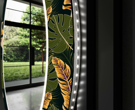 Espejos redondo decorativos grandes de pared para recibidor - botanical flowers #11