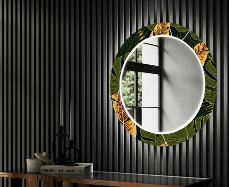 Espejos redondo decorativos grandes de pared para recibidor - botanical flowers #2