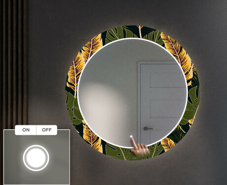 Espejos redondo decorativos grandes de pared para recibidor - botanical flowers #4