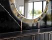 Redondo Espejo LED comedor decorativos - golden leaves #11