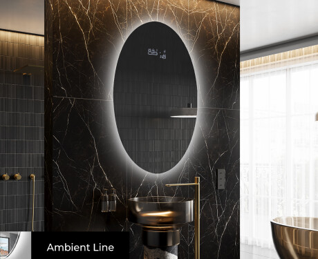 Espejo ovalado baño con luz L226 - Vertical