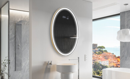 Espejo ovalado baño con luz L228 - Vertical