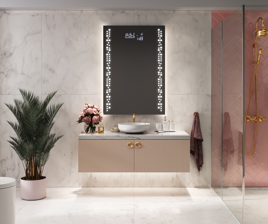 Artforma - Espejo de baño con luz LED incorporada L38