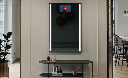 Vertical espejo de baño moderno e iluminado LED L02