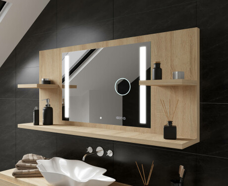 Espejo con LED baño con estante L02