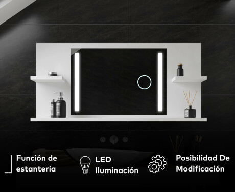 Espejo con LED baño con estante L02 #7