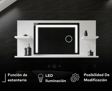 Espejo con LED baño con repisa L11 #7