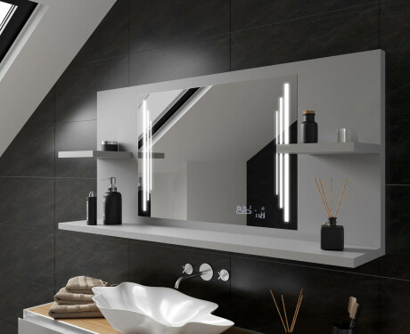 Espejo baño con luz con estante L27 #11