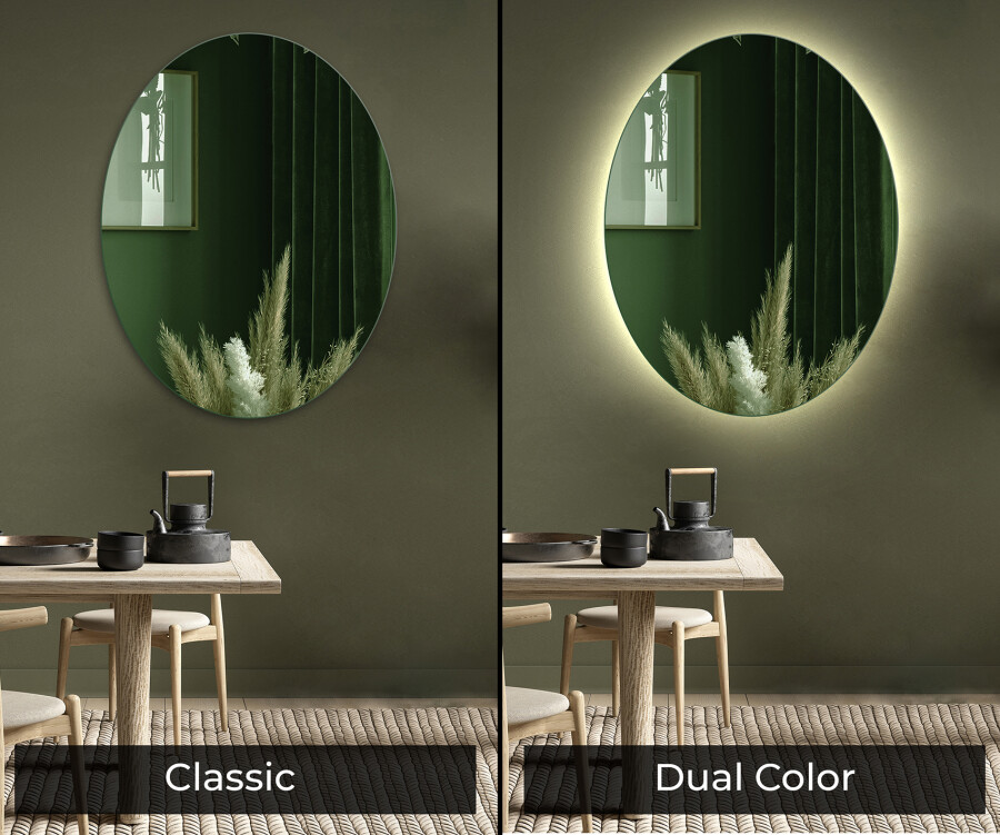 Leer foso crema Artforma - Ovalados espejos de colores decorativo de pared L179