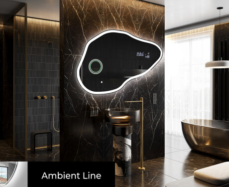 Espejo de baño LED de forma irregular P222