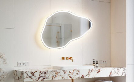 Espejo de baño LED de forma irregular P222