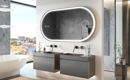 Espejo ovalado baño con luz L230