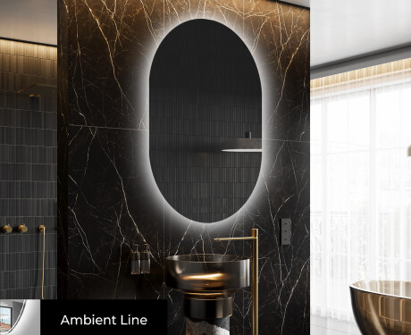 Espejo ovalado baño con luz L229 - Vertical