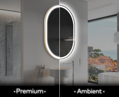 Espejo ovalado baño con luz L230 - Vertical