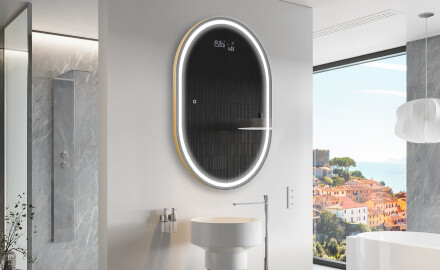 Espejo ovalado baño con luz L231 - Vertical