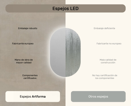 Espejo ovalado baño con luz 50x80cm con luz LED fría de 7000K, luz cálida de 3000K o luz neutra de 4500K #6