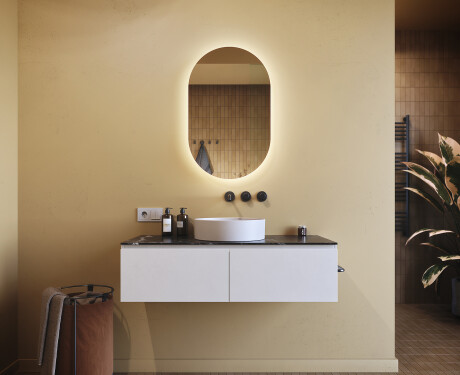 Espejo ovalado baño con luz 50x80cm con luz LED fría de 7000K, luz cálida de 3000K o luz neutra de 4500K #8