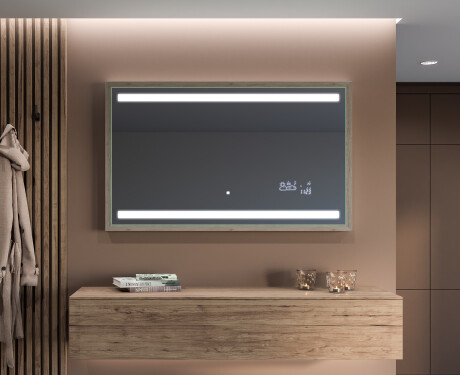 Rectangular espejo LED con marco de madera - FrameLine L09 #11
