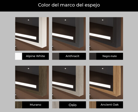 Rectangular espejo LED con marco de madera - FrameLine L09 #2