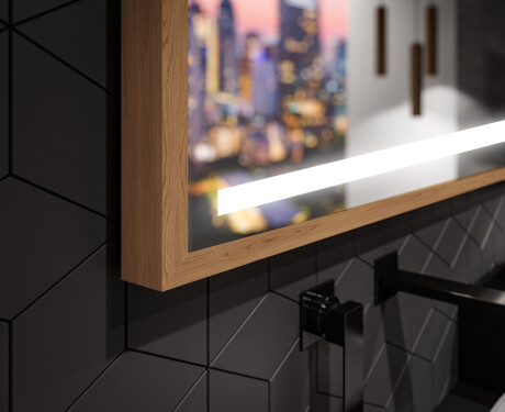 Rectangular espejo LED con marco de madera - FrameLine L09 #3