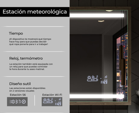 Rectangular espejo LED con marco de madera - FrameLine L09 #8