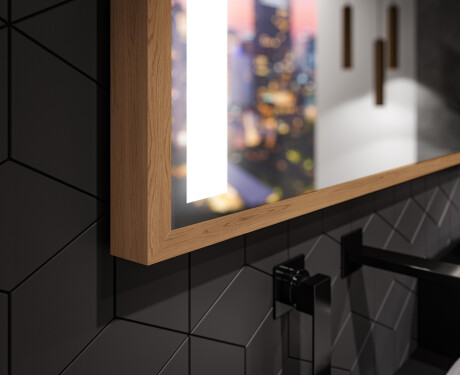 Rectangular espejo LED con marco de madera - FrameLine L11 #3
