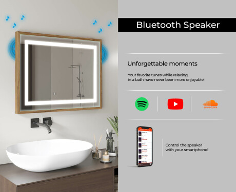 Rectangular espejo vintage con luz LED - FrameLine L15 #11