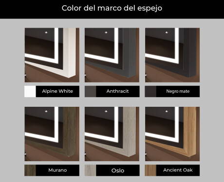 Rectangular espejo vintage con luz LED - FrameLine L15 #2