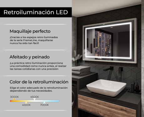 Espejo de baño con iluminación LED y marco - FrameLine L15 #4