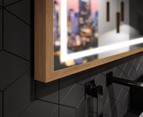 Rectangular espejo LED con marco de madera - FrameLine L49 #3