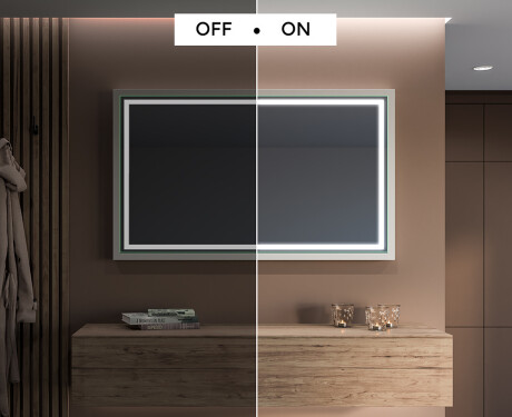Rectangular espejo LED con marco de madera - FrameLine L49 #5