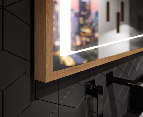Rectangular espejo LED con marco de madera - FrameLine L61 #3