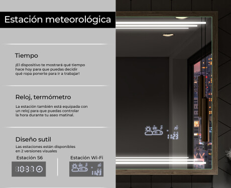 Rectangular espejo vintage con luz LED - FrameLine L75 #8