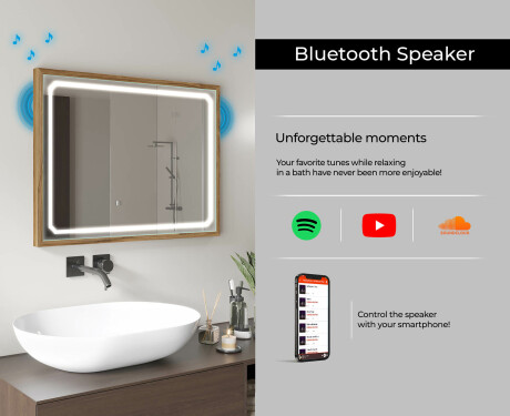 Rectangular espejo vintage con luz LED - FrameLine L137 #11