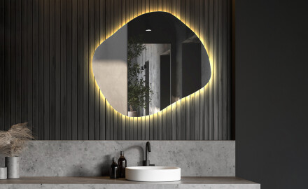 Espejo de baño LED de forma irregular R221