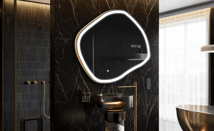 Espejo de baño LED de forma irregular R222