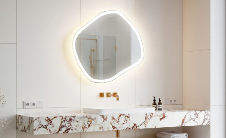 Espejo de baño LED de forma irregular R222