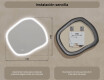 Espejo de baño con iluminación, doble color, interruptor táctil, alfombrilla calefactable #8