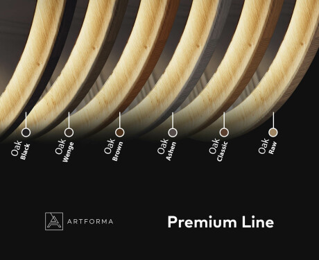 Espejo redondeado en marco de roble con iluminación LED #2