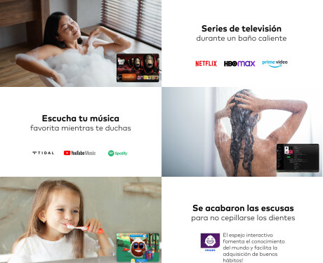 Espejo redondeado en marco de roble con iluminación LED #3