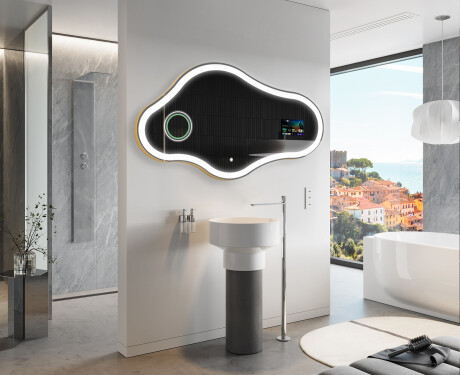 Irregular Espejo baño con luz LED SMART C222 Google #10