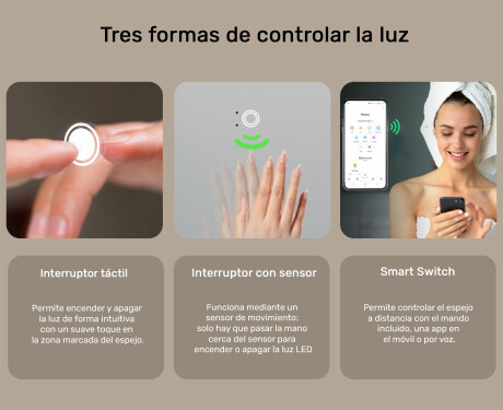 Espejo de baño LED inteligente con marco Displine Apple L01 #5