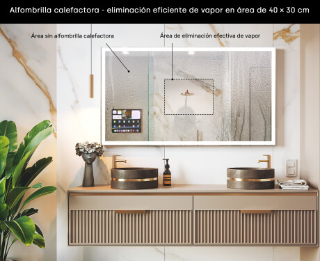 Espejo de baño LED inteligente con marco Displine Apple L01 #7