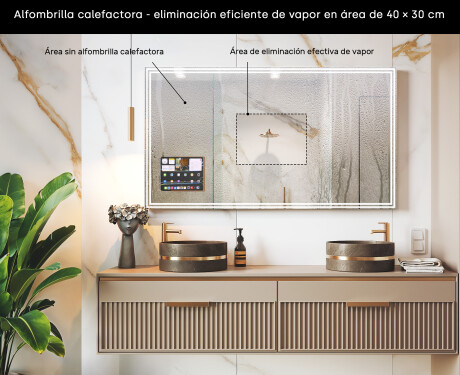 Espejo rectangular Smart LED Apple con marco Displine L57 #7