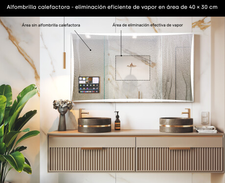 Espejo rectangular Smart LED Apple con marco Displine L77 #7