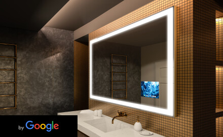 Espejo SMART de baño moderno e iluminado LED L01 Serie Google