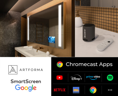 Espejo SMART de baño moderno e iluminado LED L02 Serie Google #4